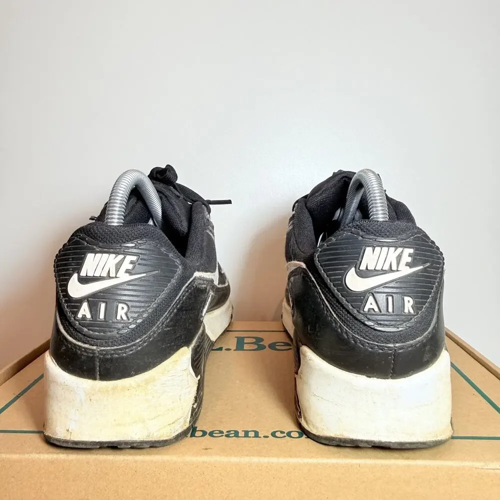 Nike Air Max 90 Mens Size 9.5 Black White Gray Casual Walking Shoes Sneakers
